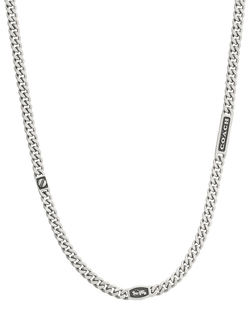 Coach Unisex Curb Chain Strand Necklace, Antique Silver - view 2, Antique Silver