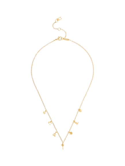 Coach Mini Charm Chain Necklace, Gold, Gold
