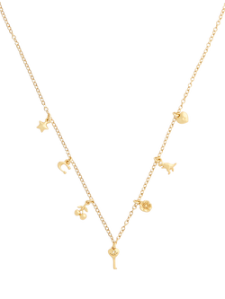 Coach Mini Charm Chain Necklace, Gold - view 2, Gold