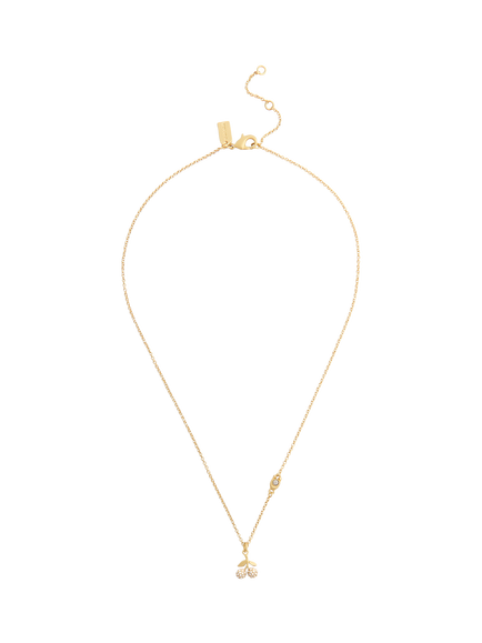 Coach Pave Cherry Charm Necklace, Crystal, Crystal