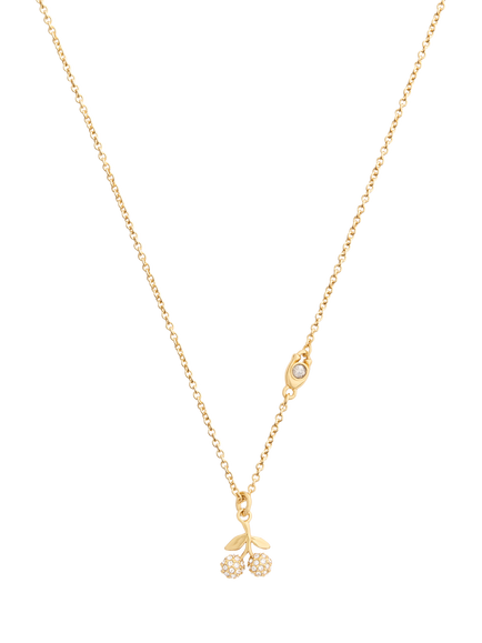 Coach Pave Cherry Charm Necklace, Crystal - view 2, Crystal