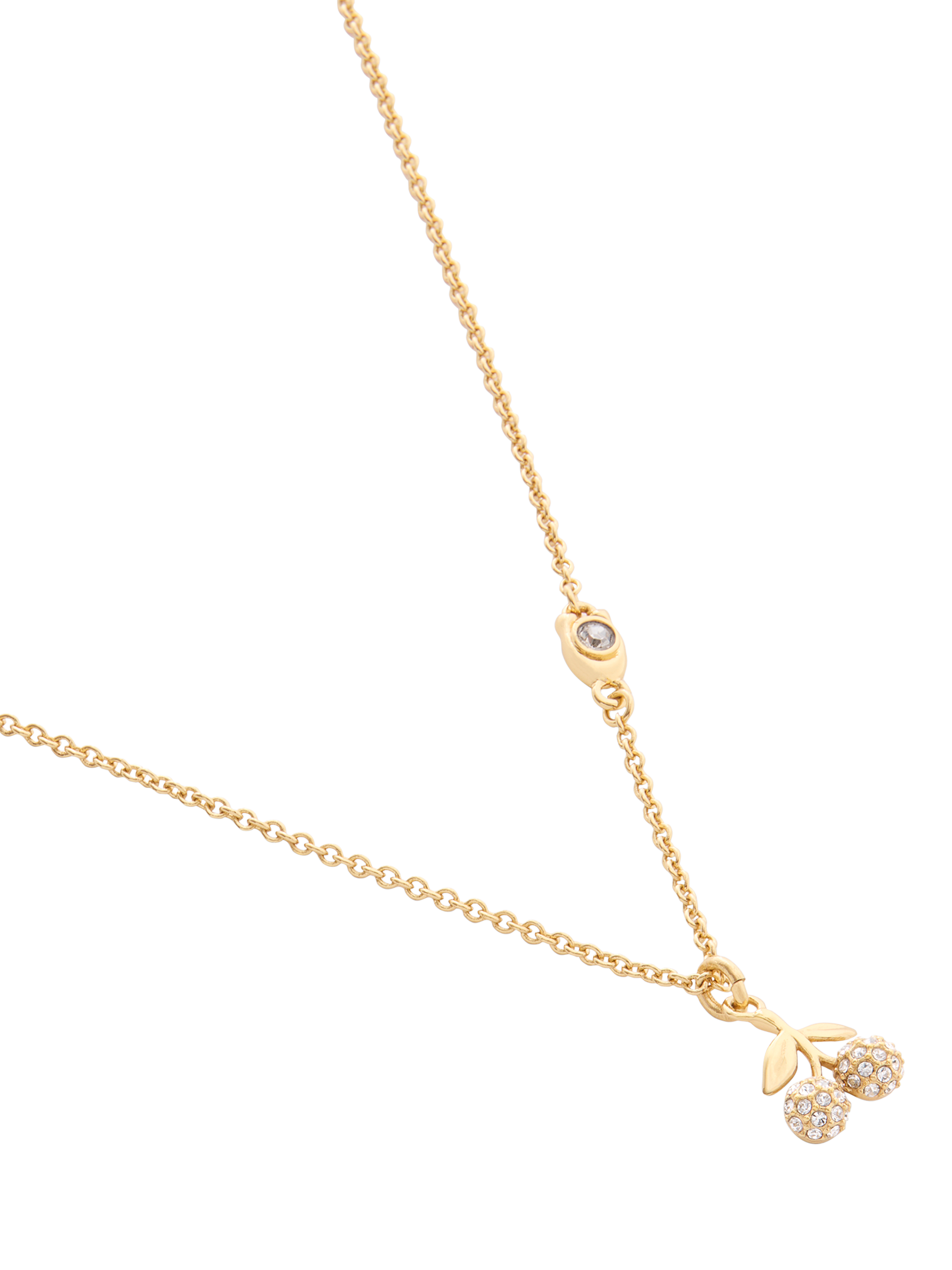 Product image 3 of 3, which shows Coach Pave Cherry Charm Necklace, Crystal
