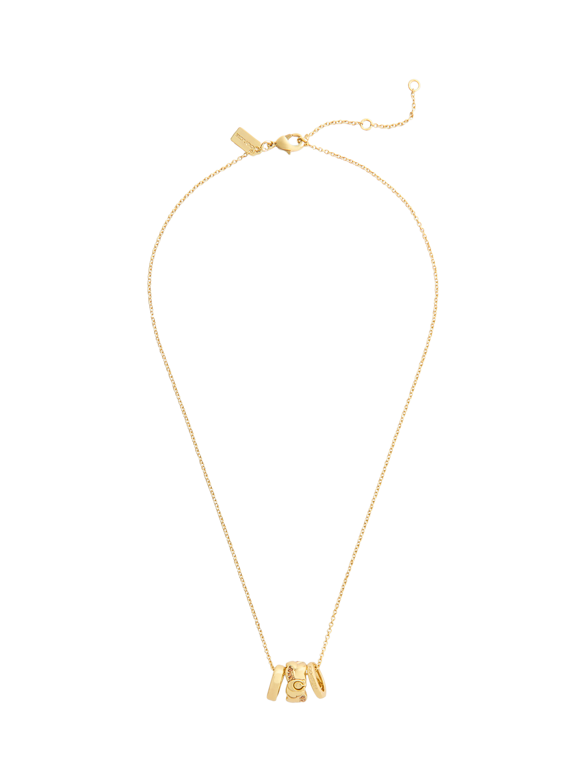Product image 1 of 3, which shows Coach Braided Rondelle Chain Necklace, Gold