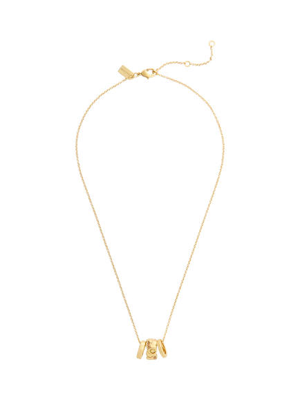Coach Braided Rondelle Chain Necklace, Gold, Gold
