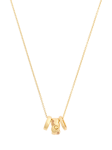 Coach Braided Rondelle Chain Necklace, Gold - view 2, Gold