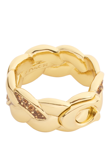 Coach Sculpted C Braided Ring, Gold, O, Gold