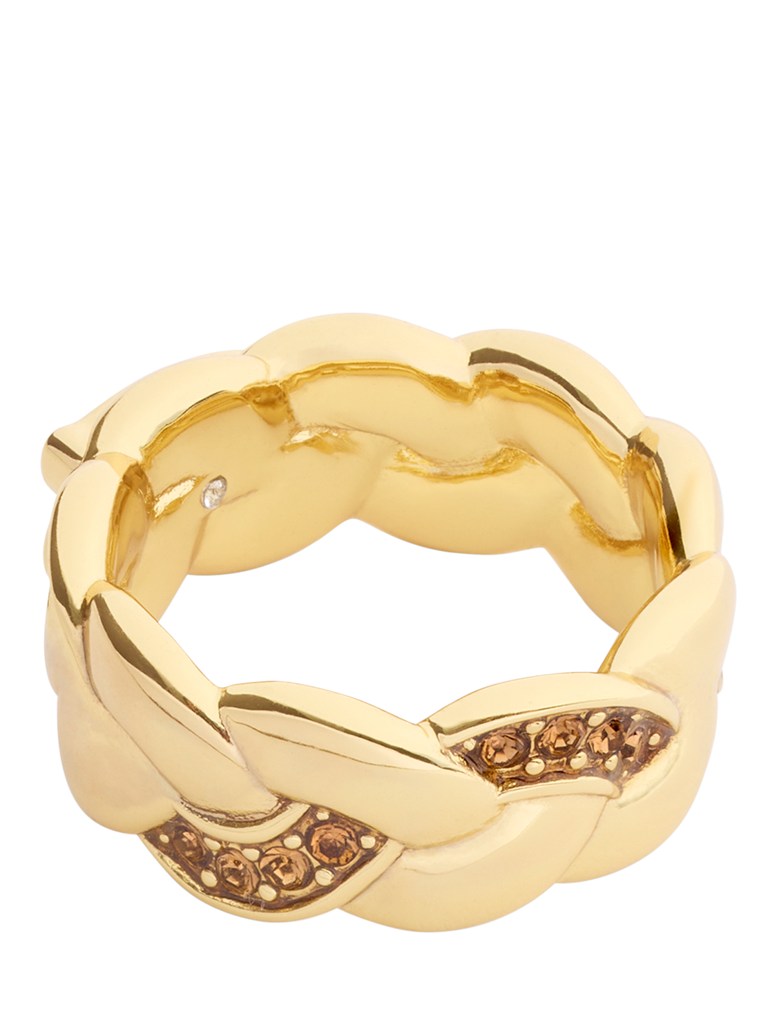 Product image 3 of 3, which shows Coach Sculpted C Braided Ring, Gold, O