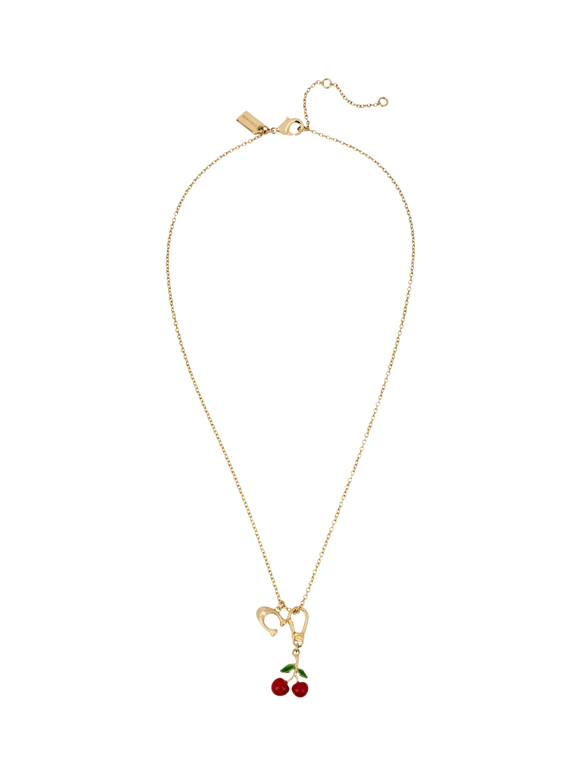 Product image 2 of 3, which shows Coach Cherry Cluster Charm, Gold