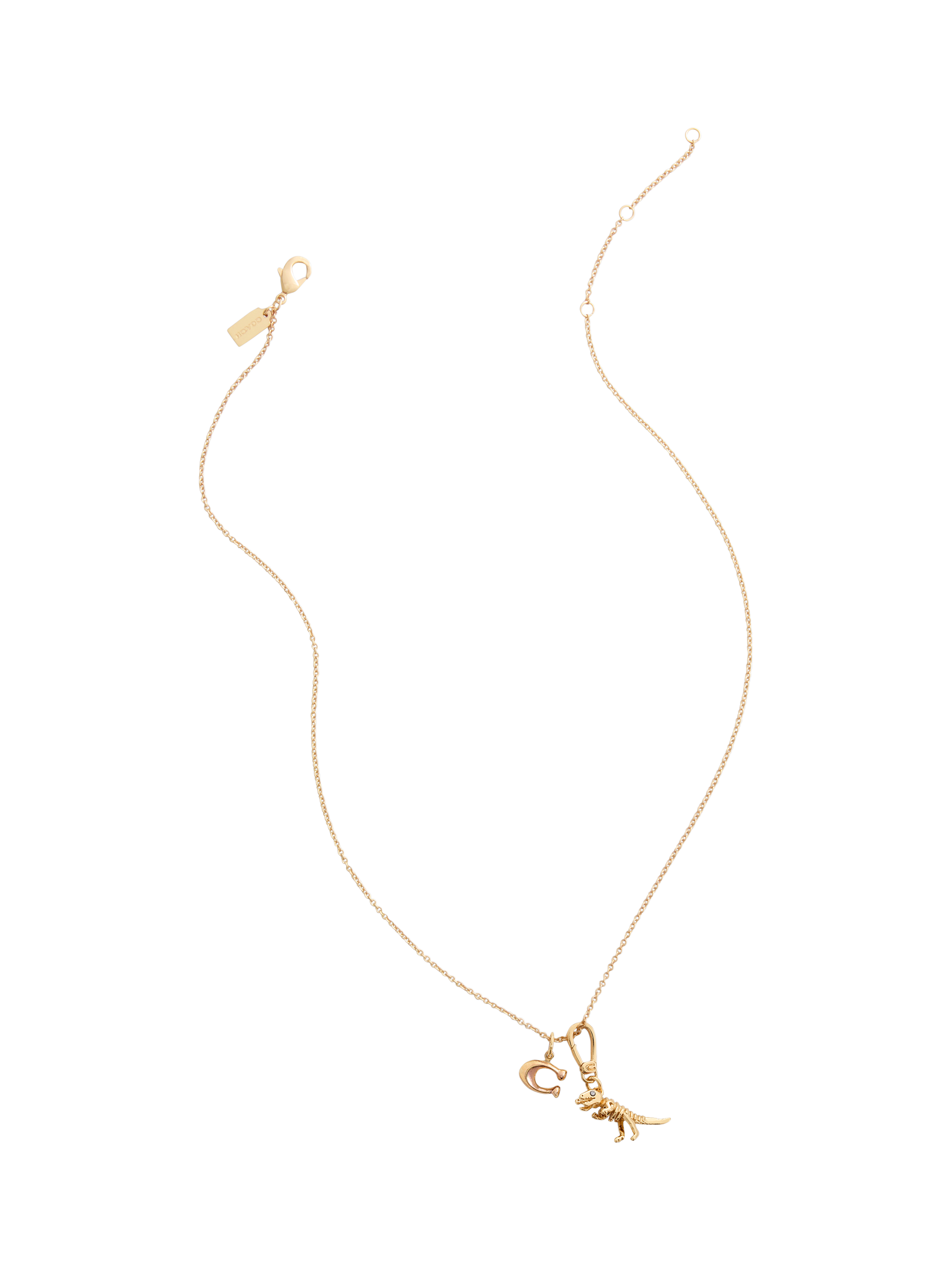 Product image 5 of 7, which shows Coach Rexy Dino Motif Charm, Gold