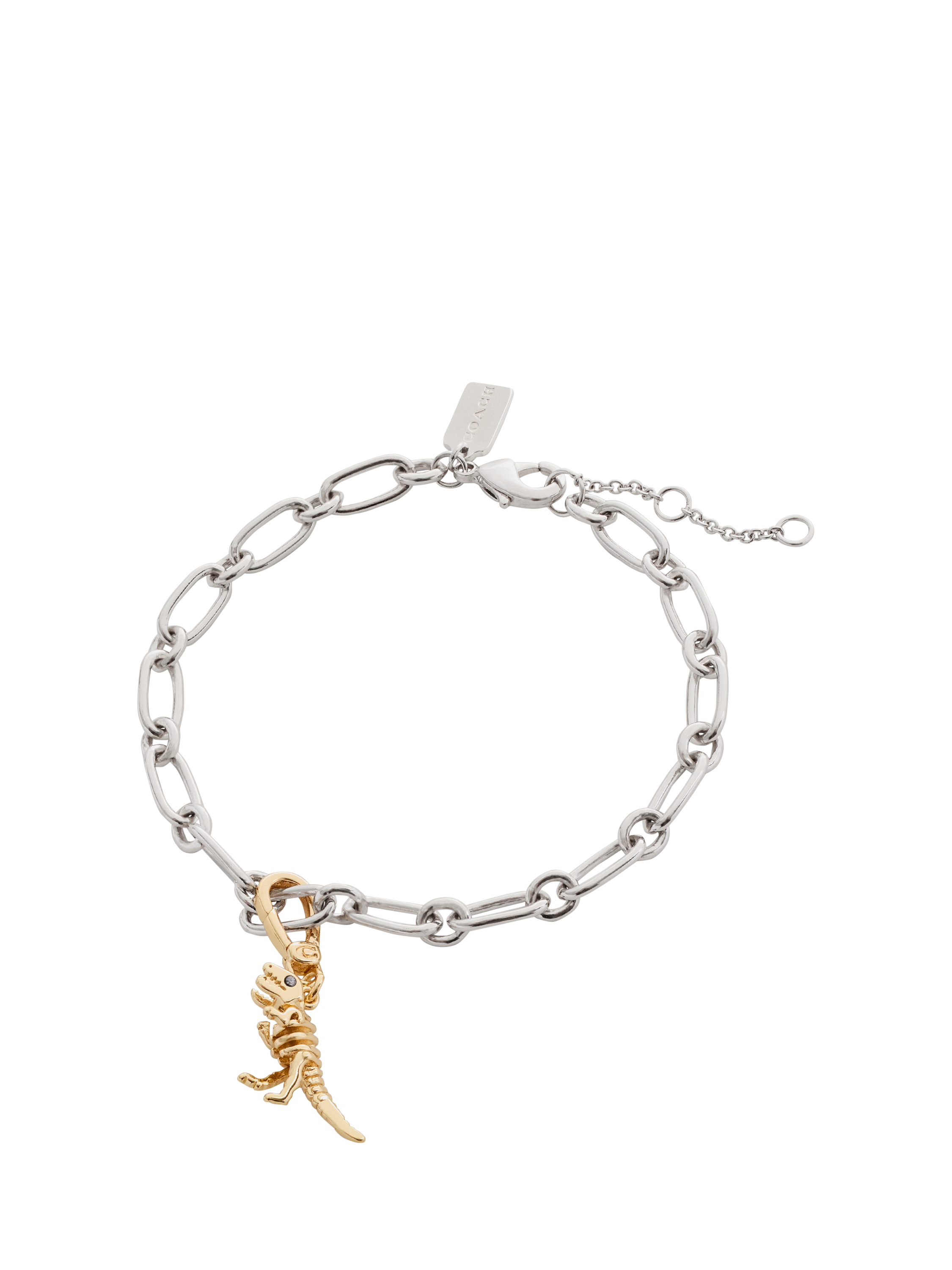 Product image 6 of 7, which shows Coach Rexy Dino Motif Charm, Gold