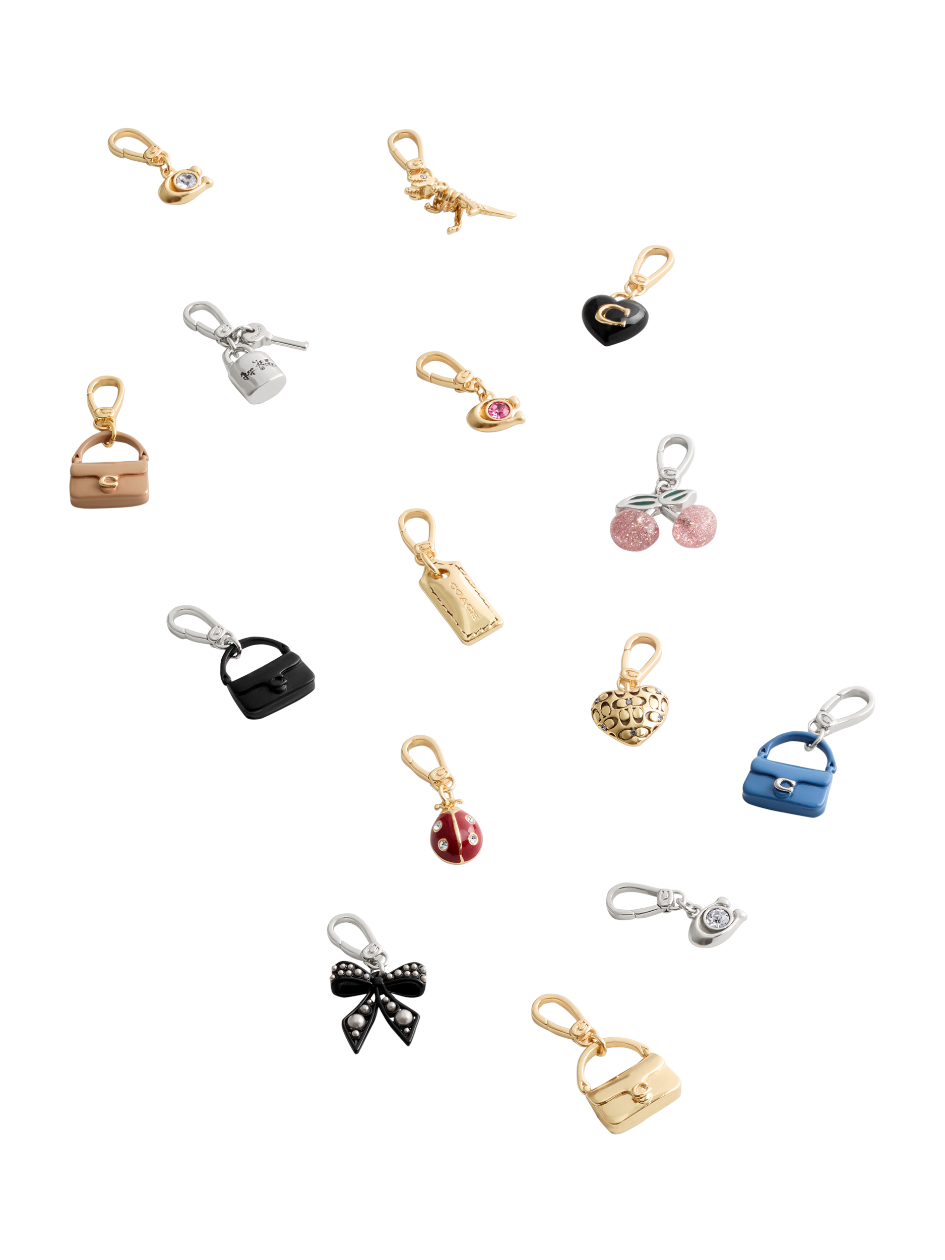 Product image 7 of 7, which shows Coach Rexy Dino Motif Charm, Gold