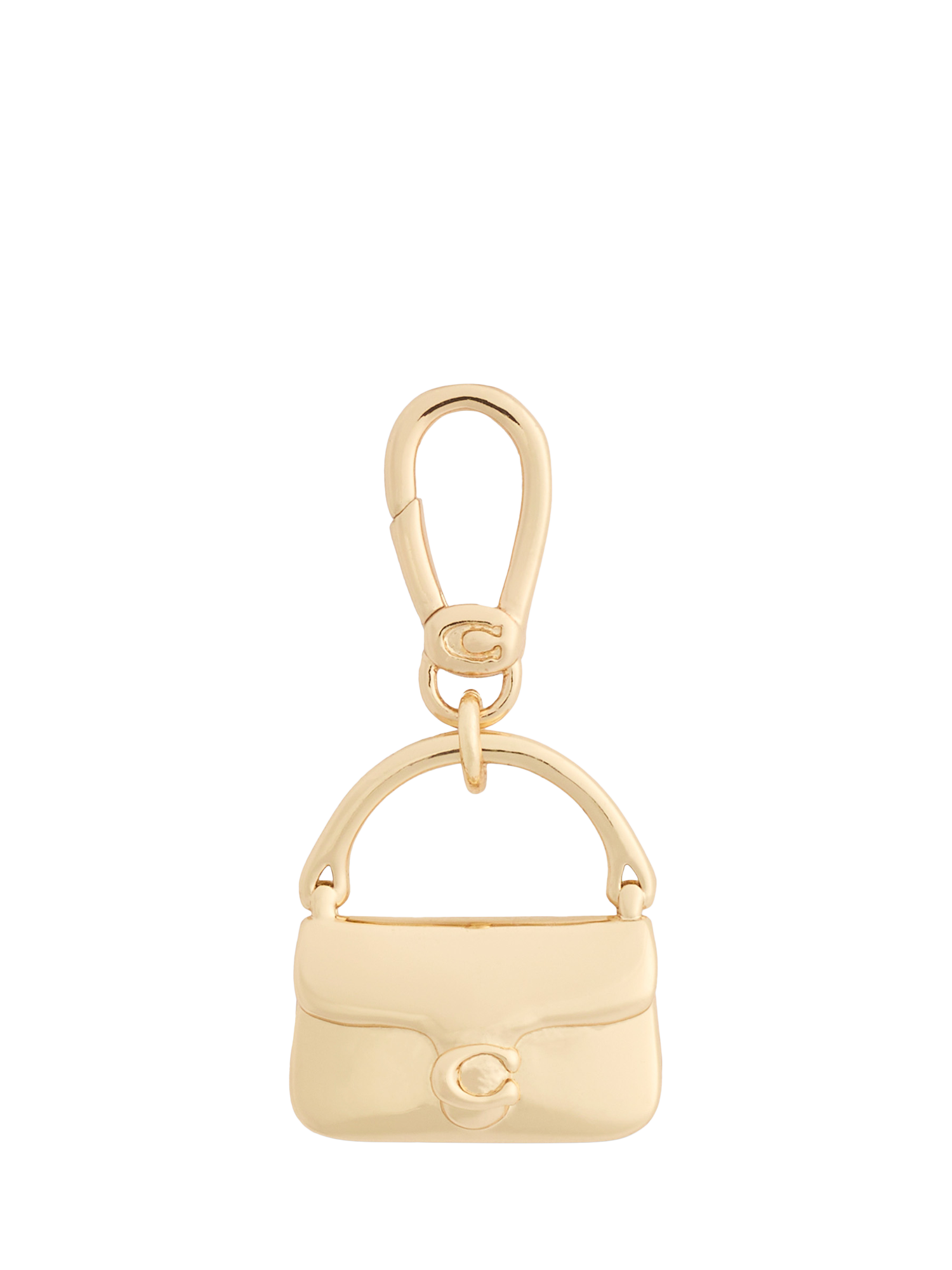 Product image 1 of 7, which shows Coach Tabby Handbag Charm, Gold