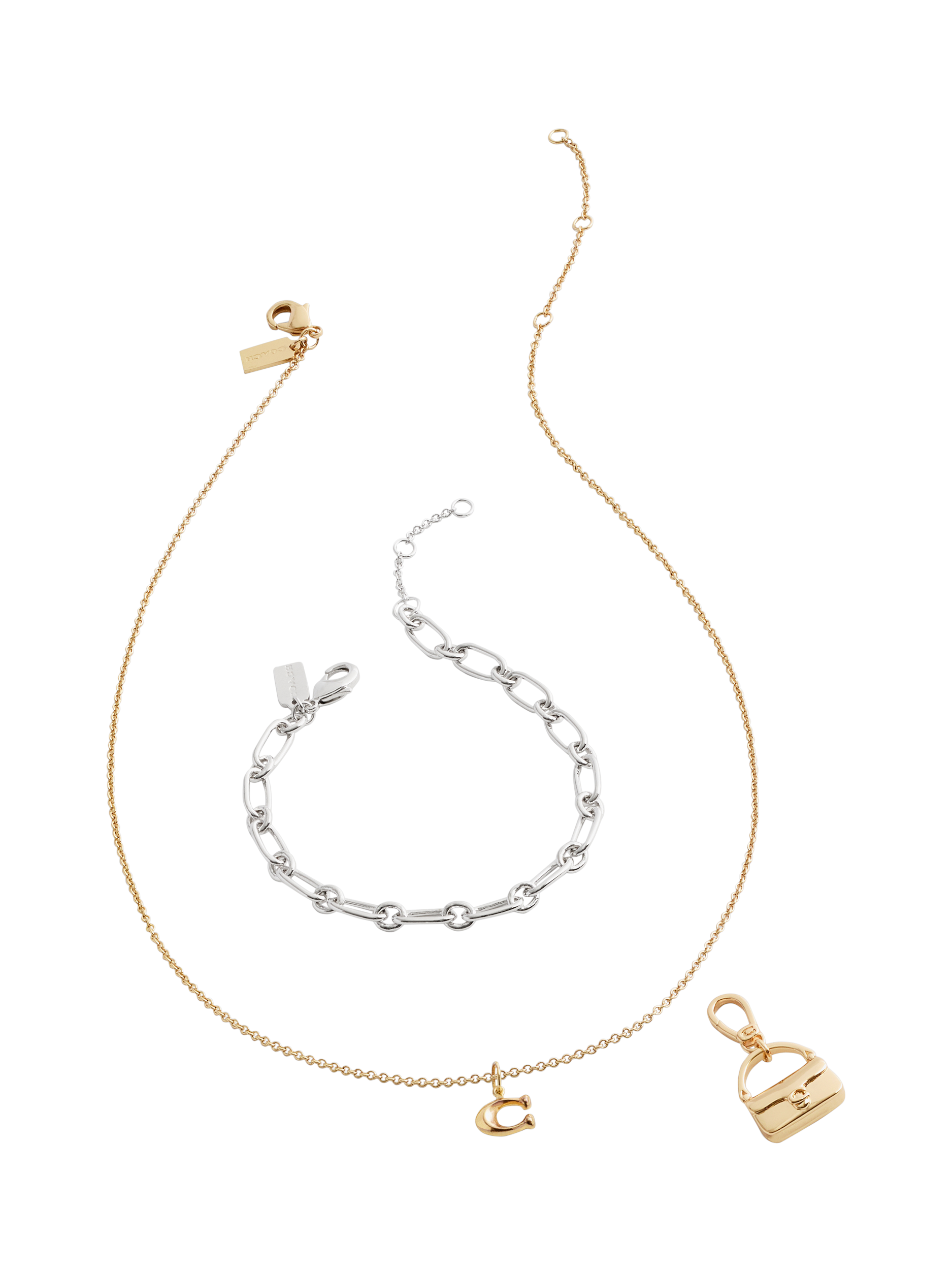 Product image 4 of 7, which shows Coach Tabby Handbag Charm, Gold