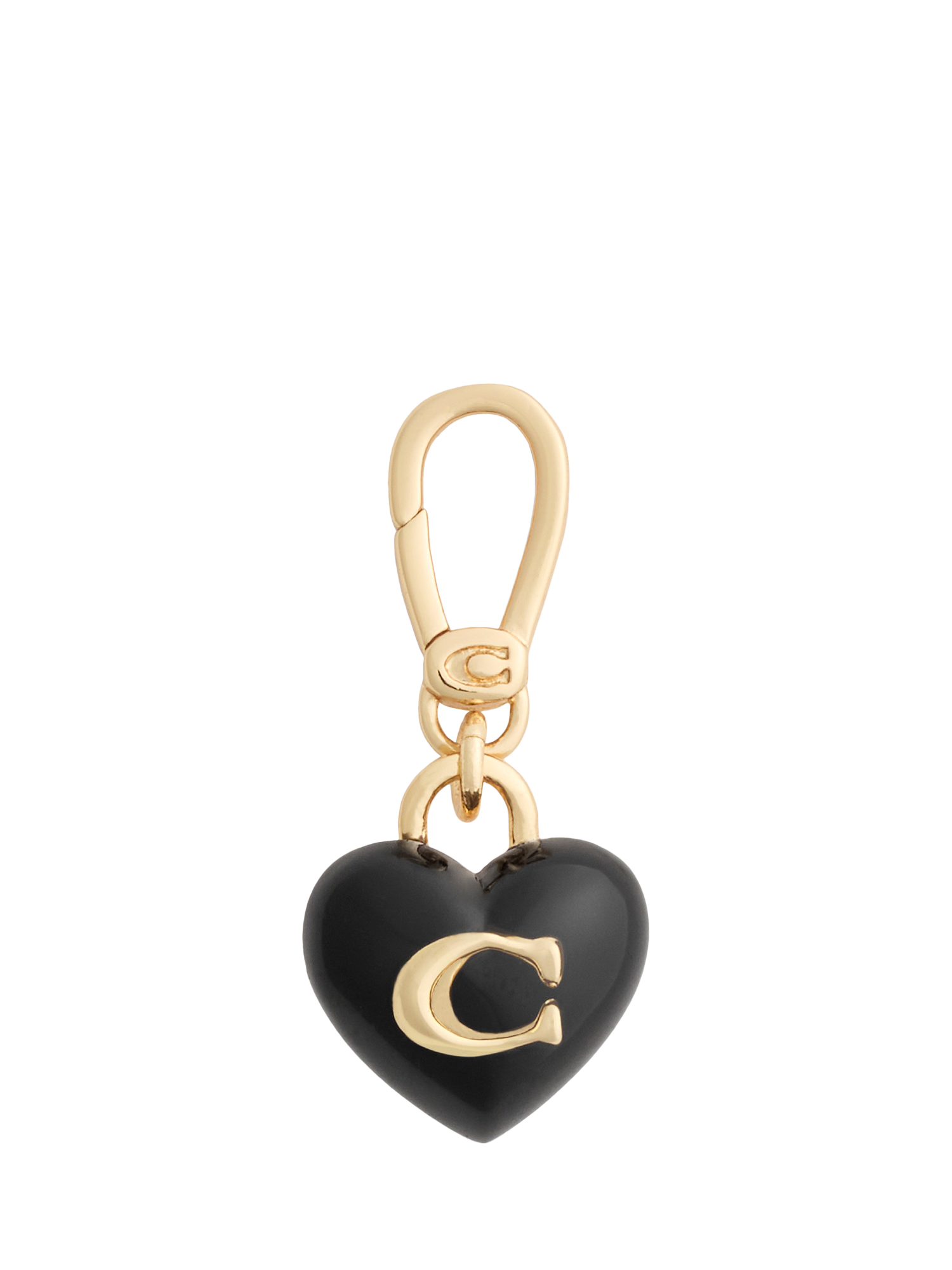 Product image 1 of 7, which shows Coach Signature C Heart Charm, Gold