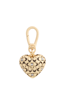 Coach Signature C Heart Charm, Gold, Gold
