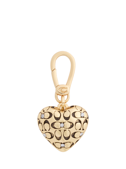 Coach Signature C Heart Charm, Gold, Gold