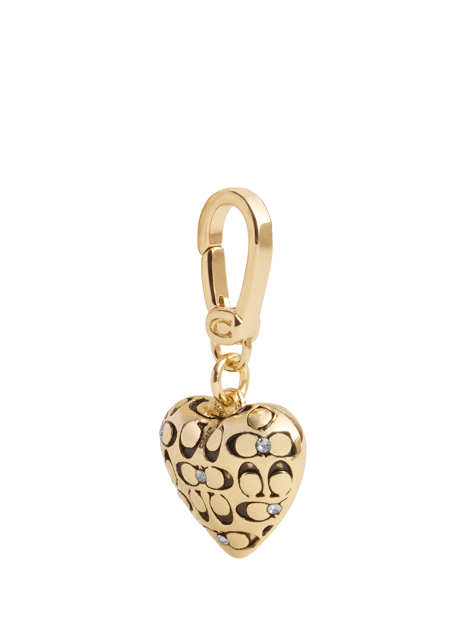 Product image 3 of 7, which shows Coach Signature C Heart Charm, Gold