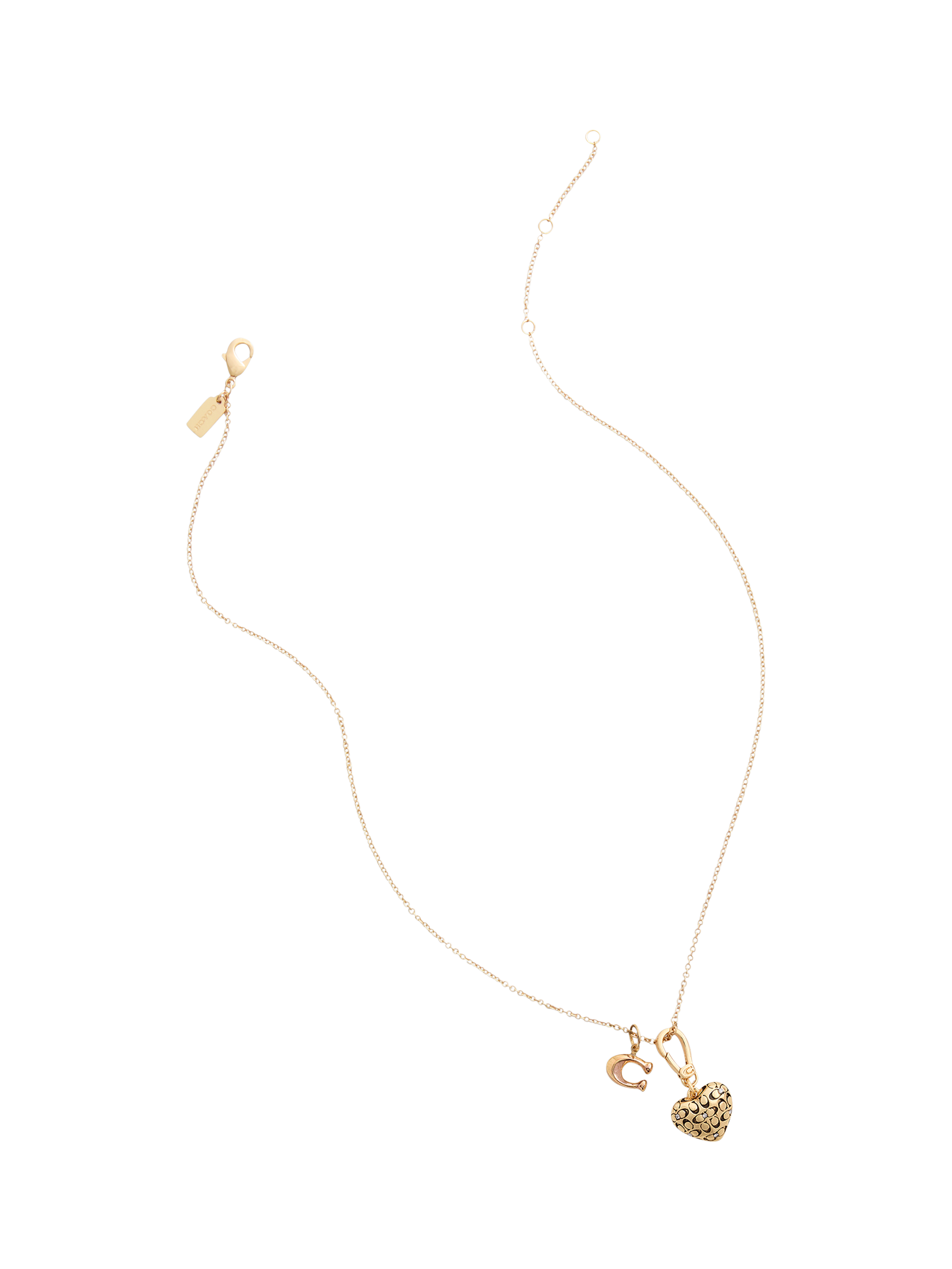 Product image 5 of 7, which shows Coach Signature C Heart Charm, Gold