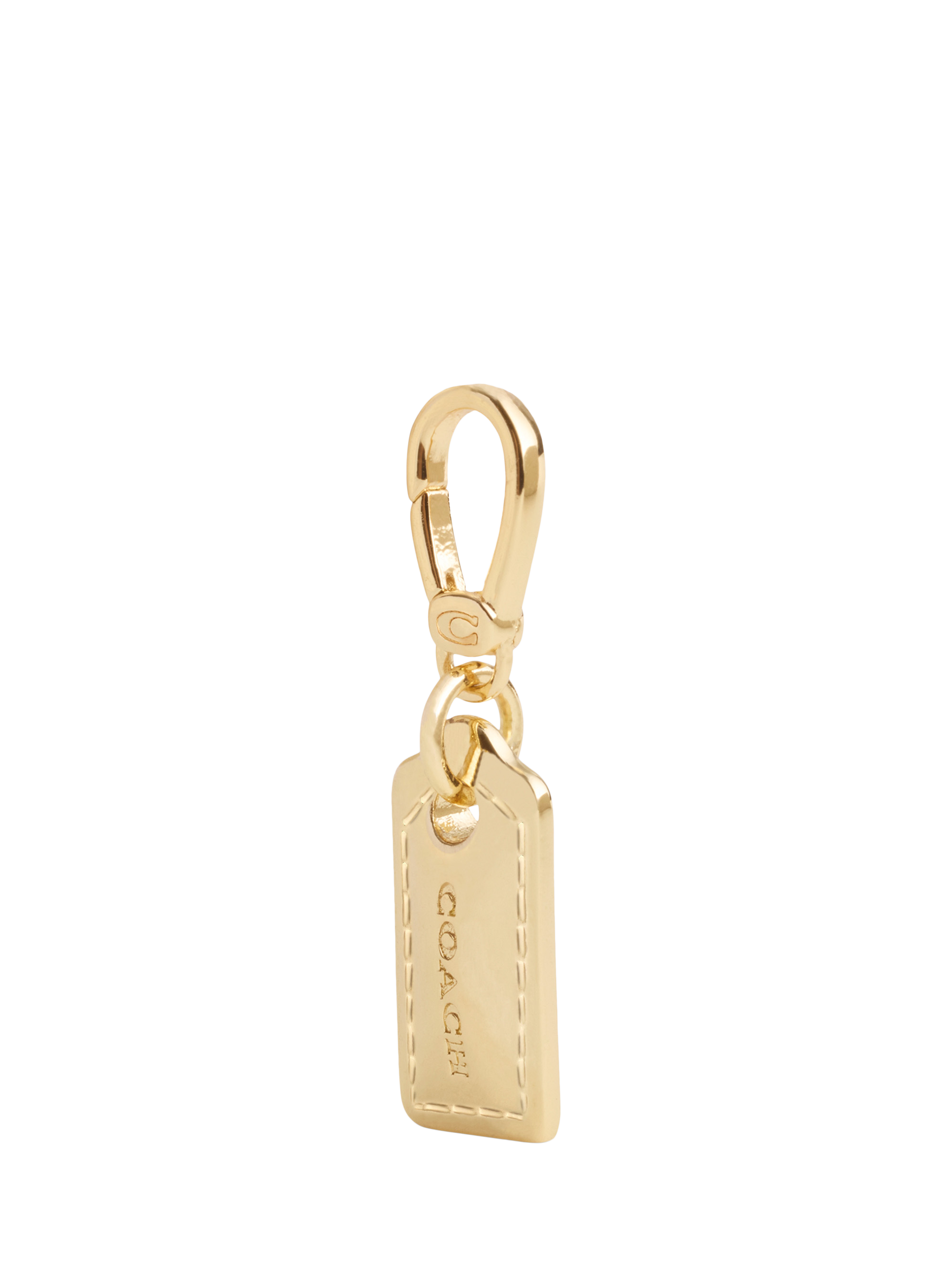 Product image 3 of 7, which shows Coach Signature Hang Tag Charm, Gold