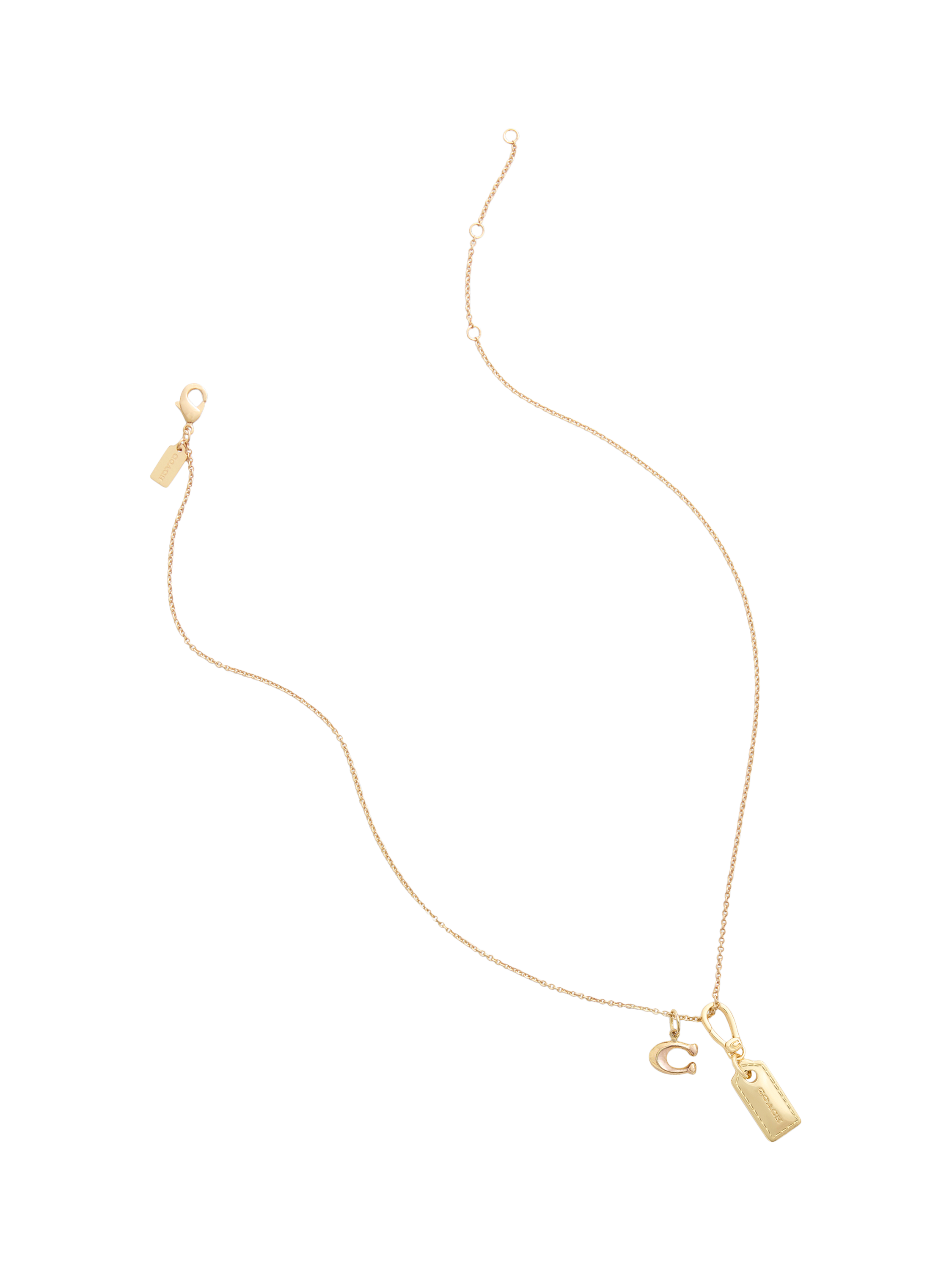 Product image 5 of 7, which shows Coach Signature Hang Tag Charm, Gold