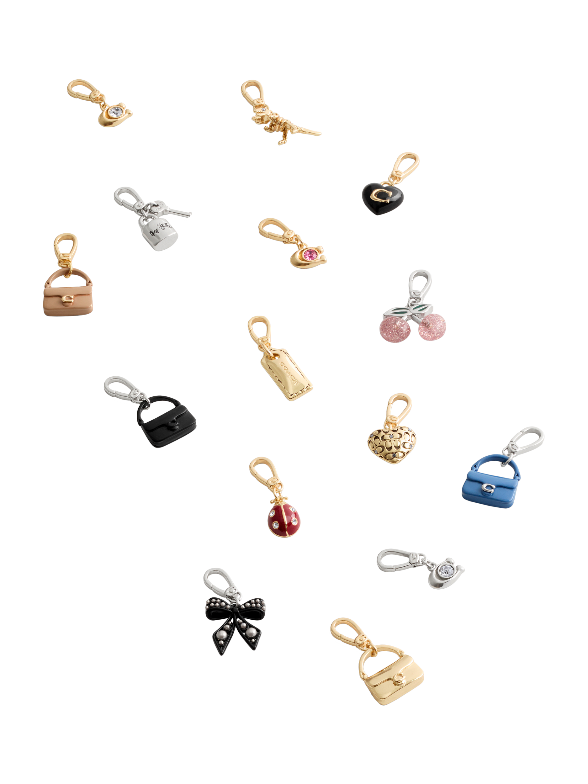 Product image 7 of 7, which shows Coach Signature Hang Tag Charm, Gold