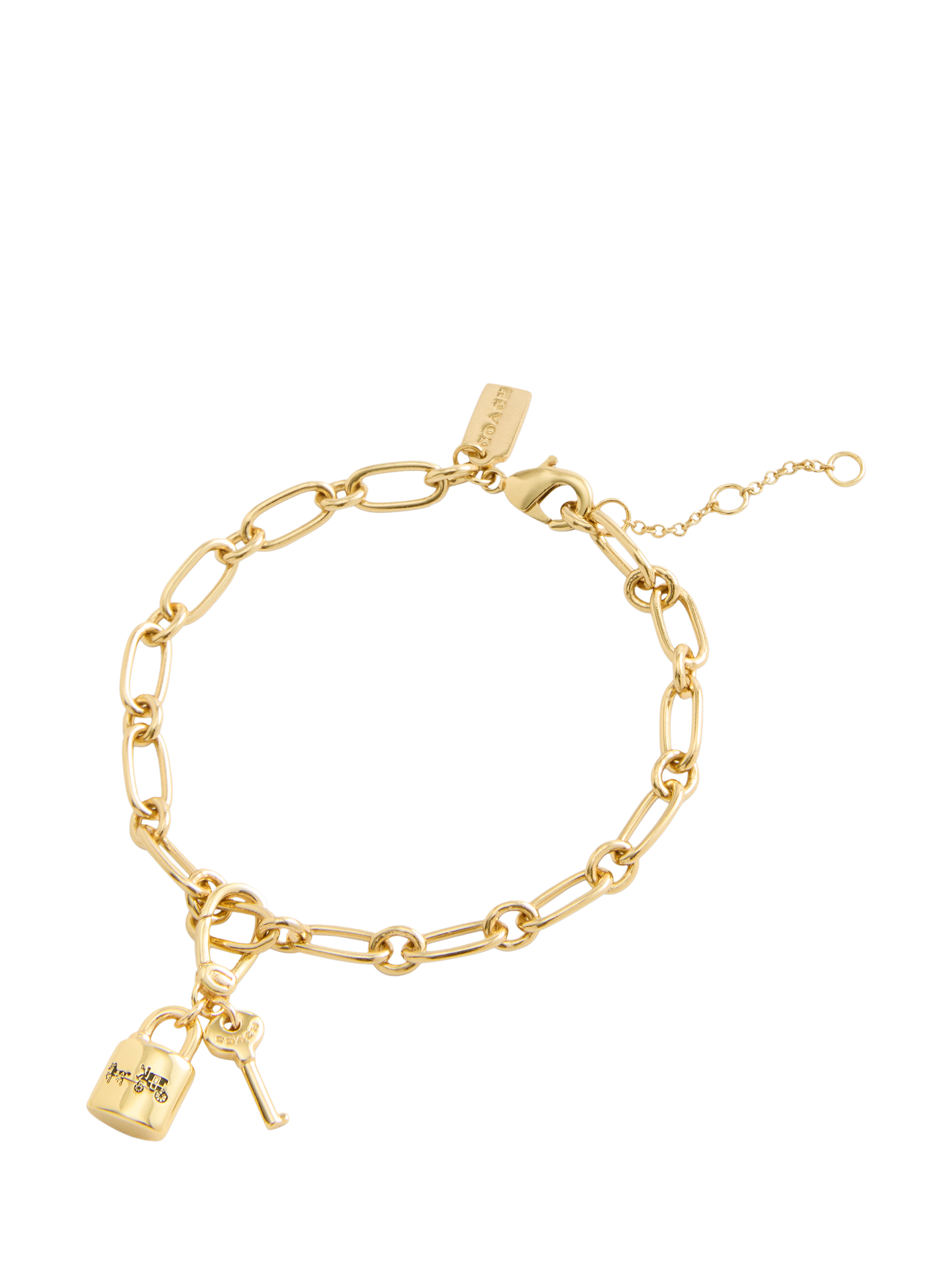 Product image 6 of 7, which shows Coach Padlock and Key Charm, Gold