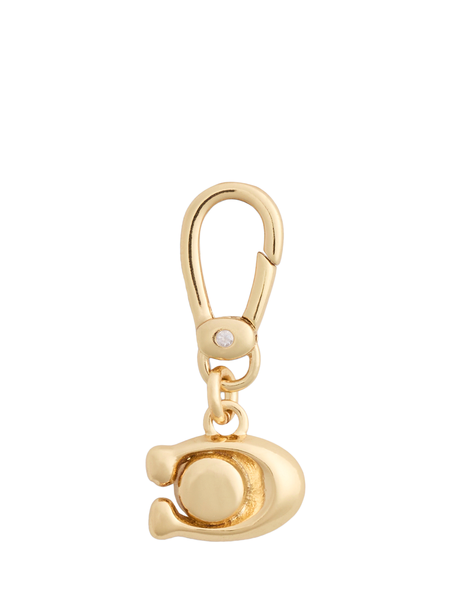 Product image 2 of 7, which shows Coach Signature C Crystal Charm, Gold