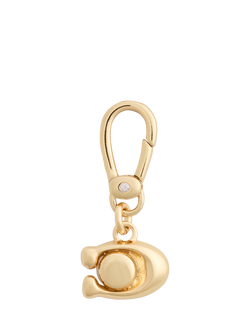 Coach Signature C Crystal Charm, Gold - view 2, Gold