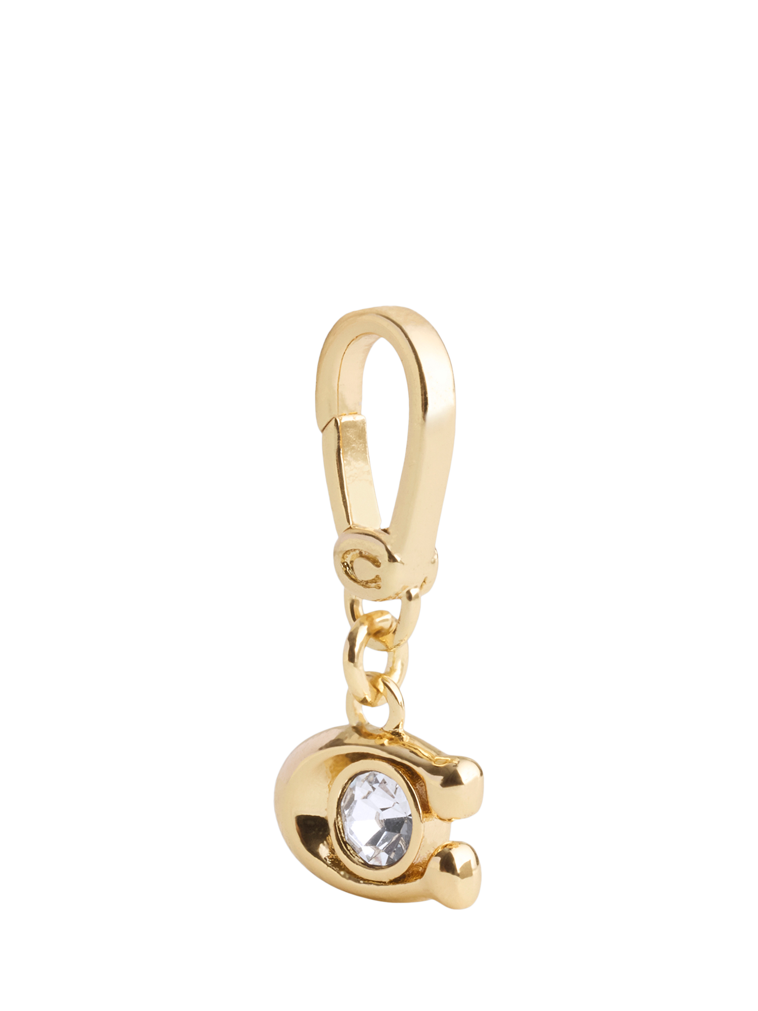 Product image 3 of 7, which shows Coach Signature C Crystal Charm, Gold
