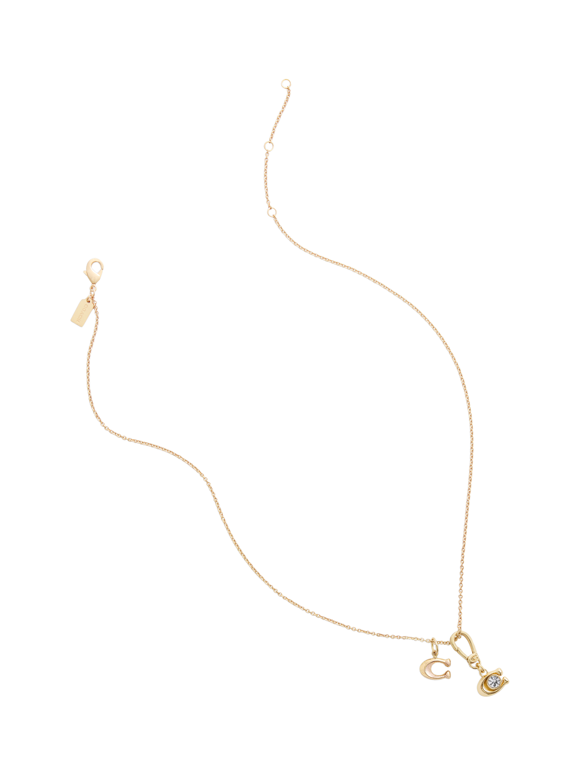 Product image 5 of 7, which shows Coach Signature C Crystal Charm, Gold