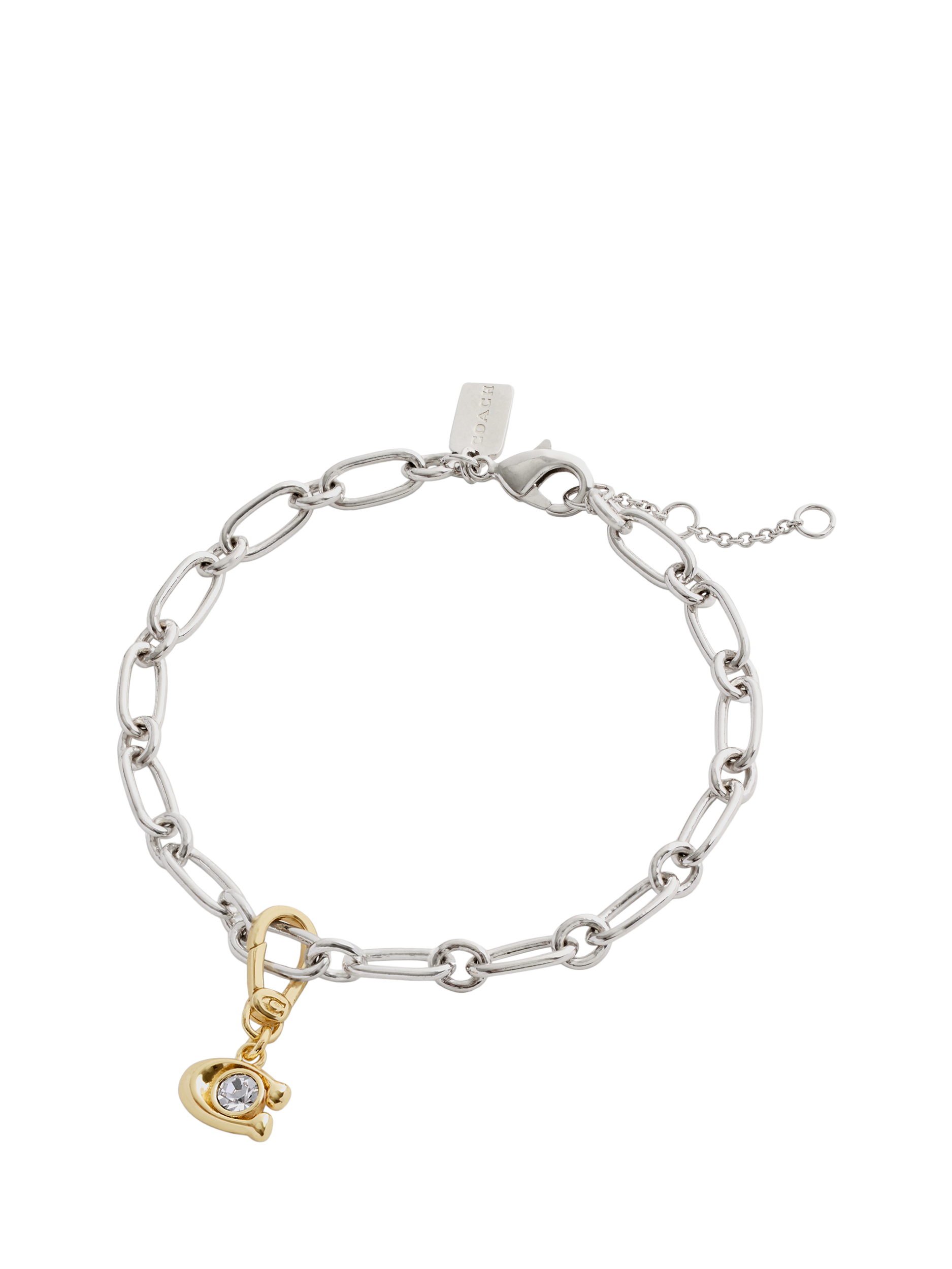 Product image 6 of 7, which shows Coach Signature C Crystal Charm, Gold