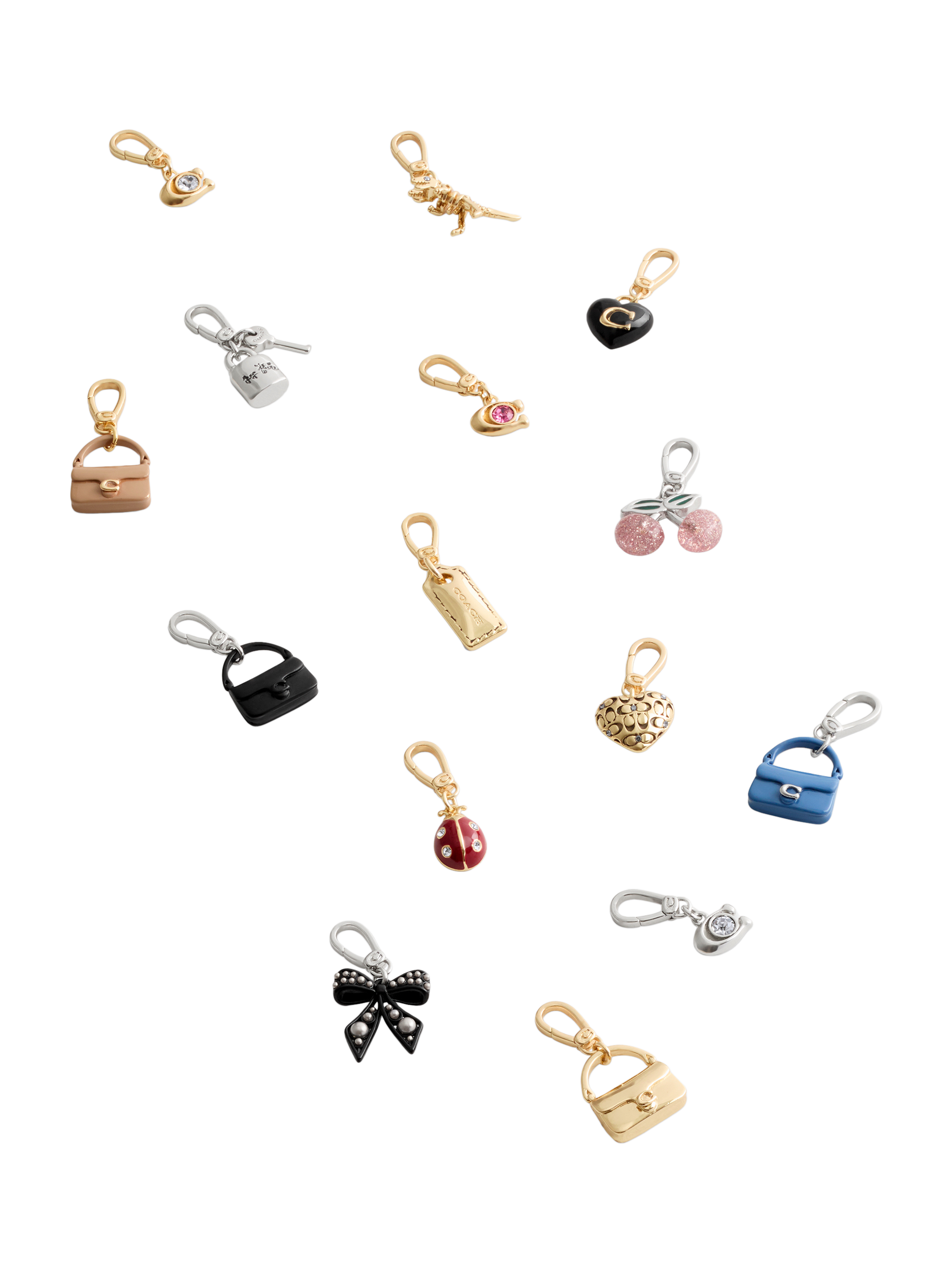 Product image 7 of 7, which shows Coach Signature C Crystal Charm, Gold