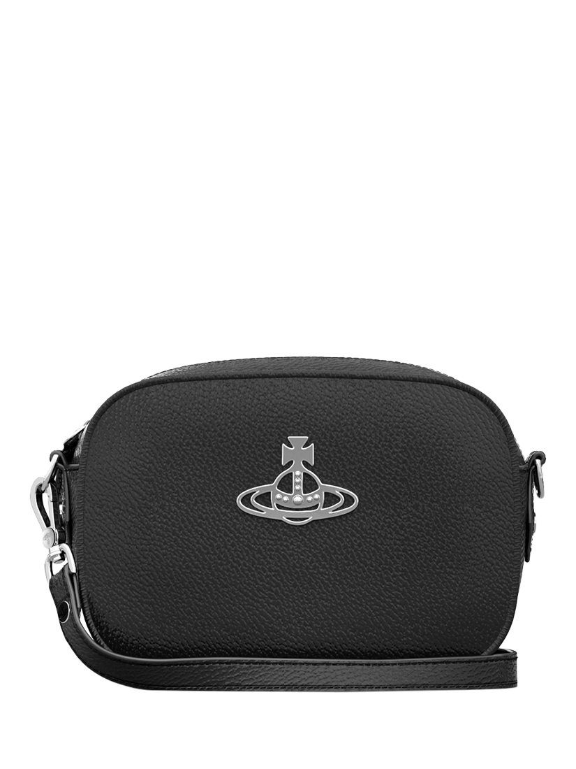 Product image 1 of 2, which shows Vivienne Westwood Anna Silver Hardware Camera Bag, Black