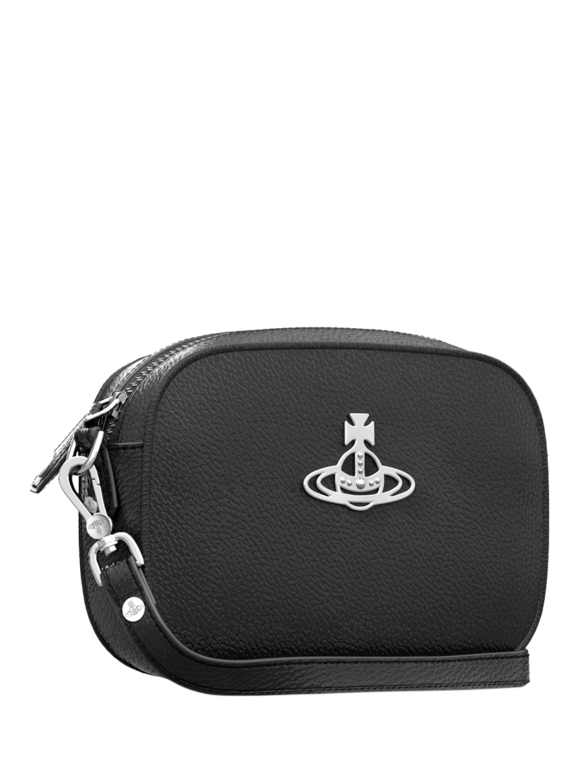 Product image 2 of 2, which shows Vivienne Westwood Anna Silver Hardware Camera Bag, Black