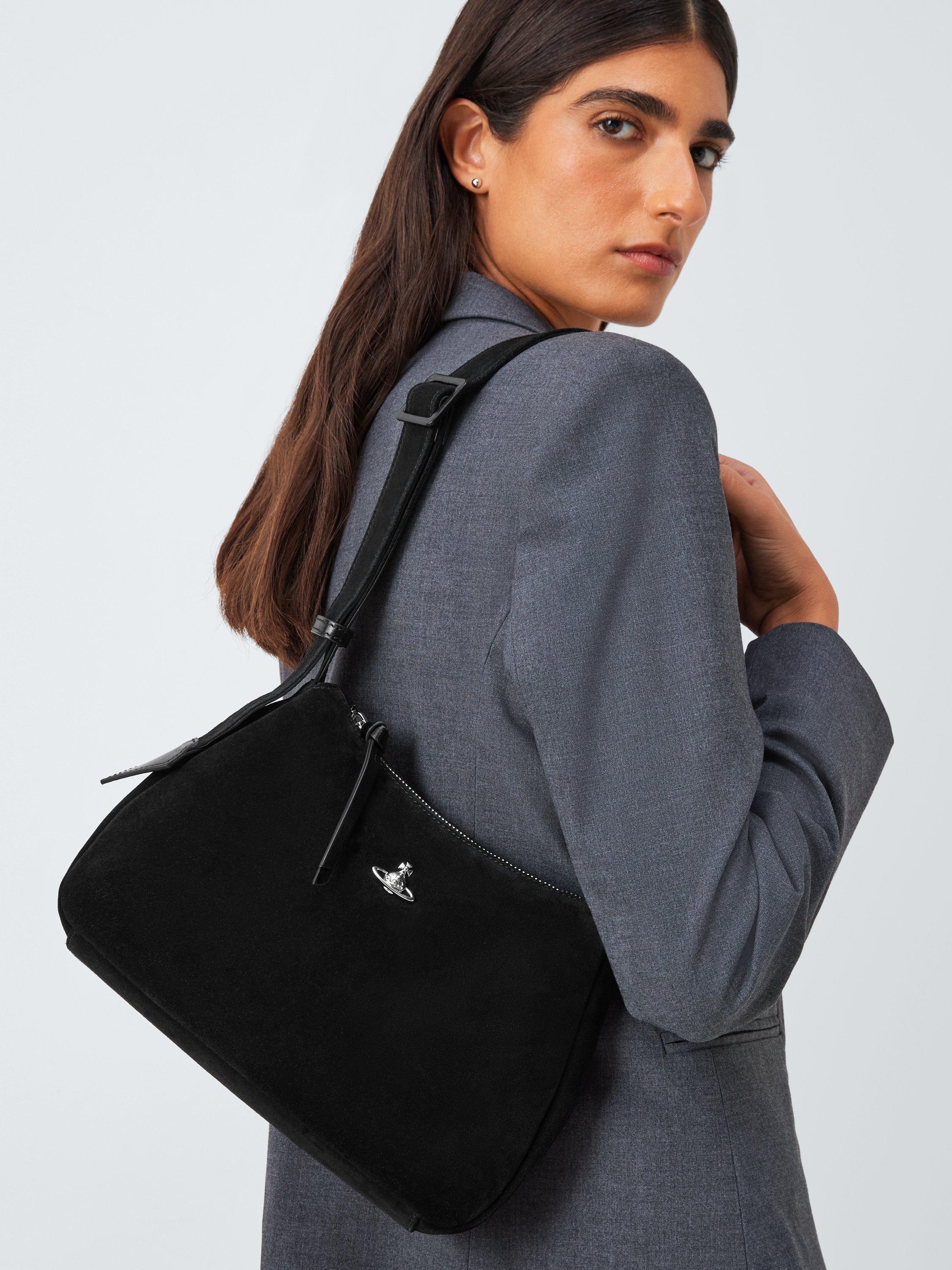 Product image 2 of 6, which shows Vivienne Westwood Kate Suede Shoulder Bag, Black