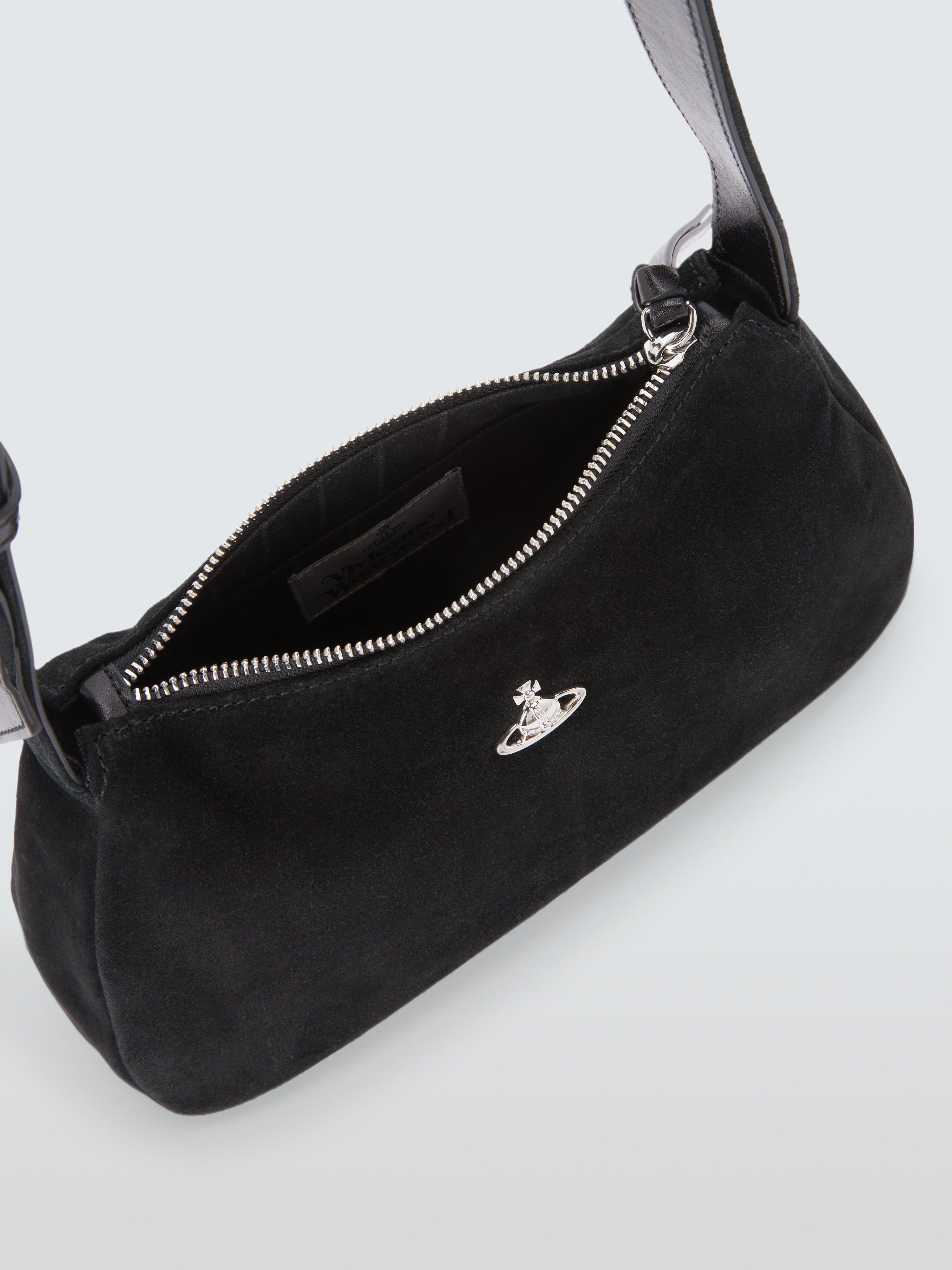 Product image 4 of 6, which shows Vivienne Westwood Kate Suede Shoulder Bag, Black