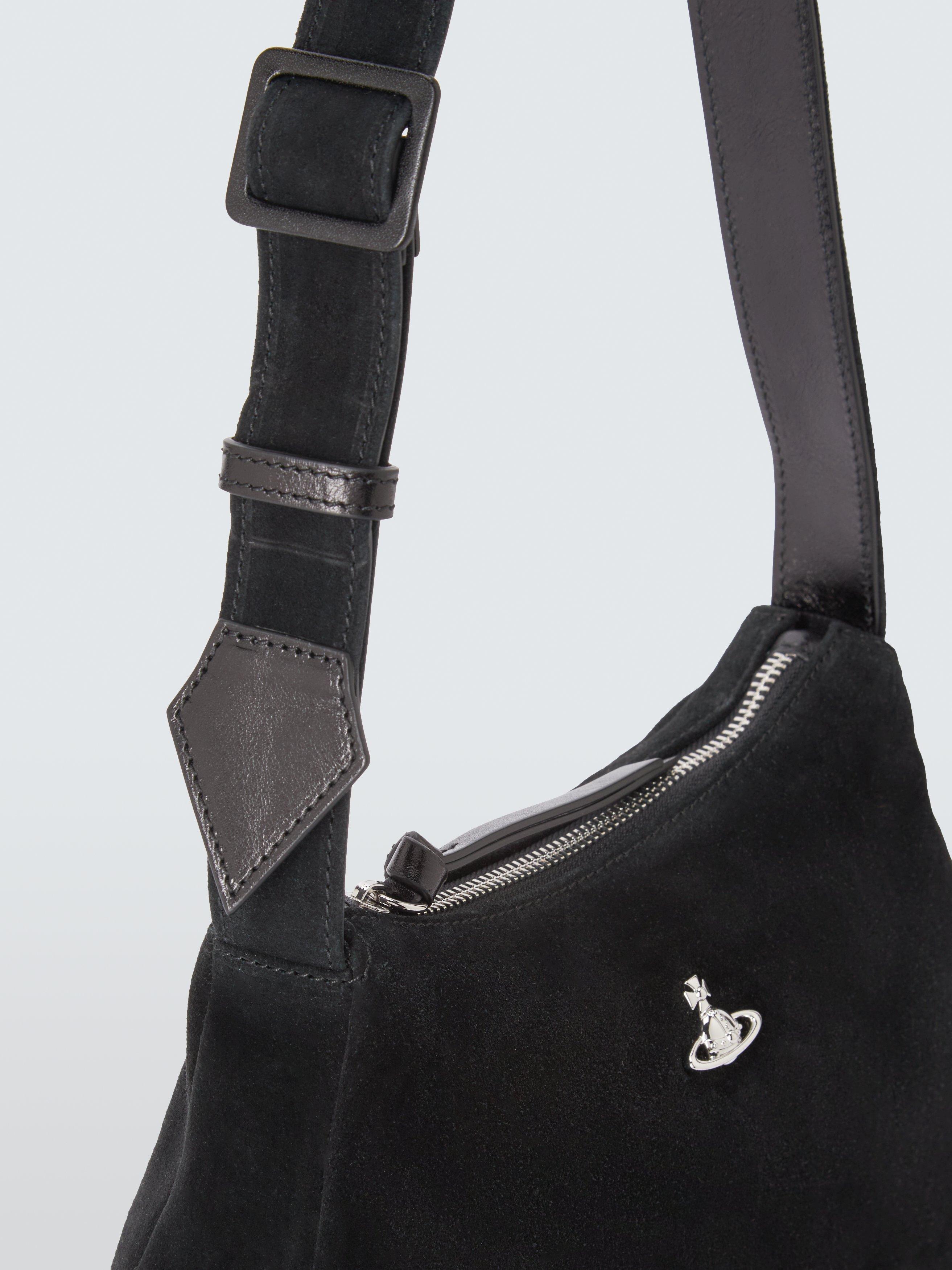 Product image 5 of 6, which shows Vivienne Westwood Kate Suede Shoulder Bag, Black