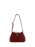 Vivienne Westwood Kate Suede Shoulder Bag, Burgundy