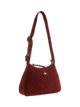 Vivienne Westwood Kate Suede Shoulder Bag, Burgundy
