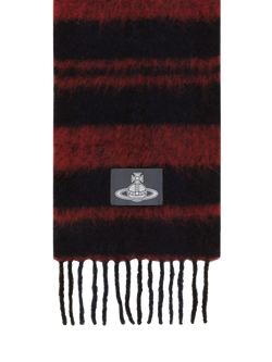 Vivienne Westwood Wool Blend Chunky Tartan Scarf, Red/Black, Red/Black
