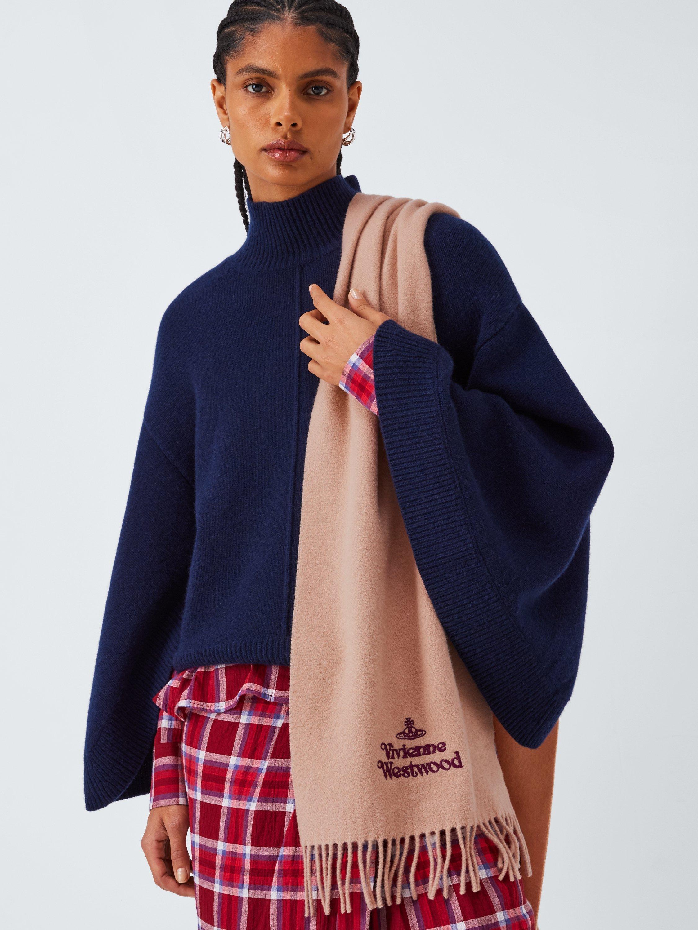 Vivienne Westwood Embroidered Wool Scarf, Beige