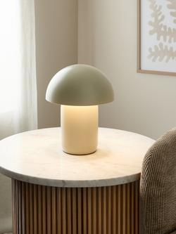 John Lewis Mushroom Rechargeable Dimmable Table Lamp, Putty - view 2, Putty