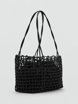 Mango Espa Trellis Bag - view 2, Black