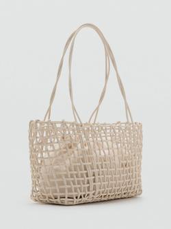 Mango Espa Trellis Bag - view 2, Natural White