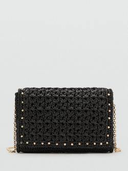 Mango Espiga Cross Body Bag, Black