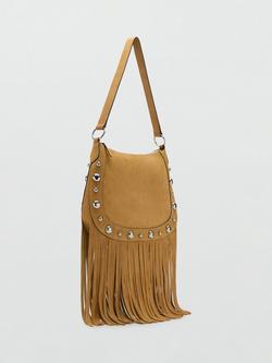 Mango Gari Suede Hobo Bag - view 2, Medium Yellow