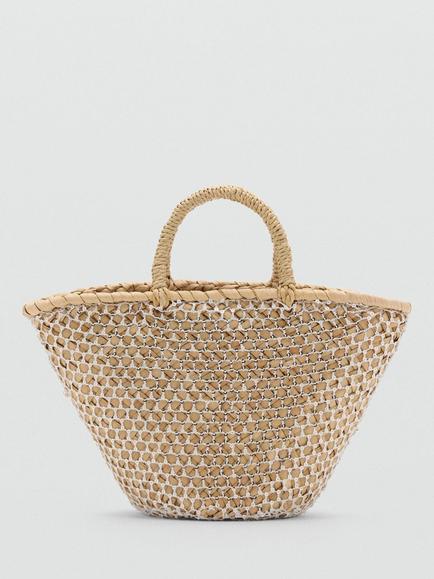 Mango Marcia Shopper Tote Bag, Light Beige