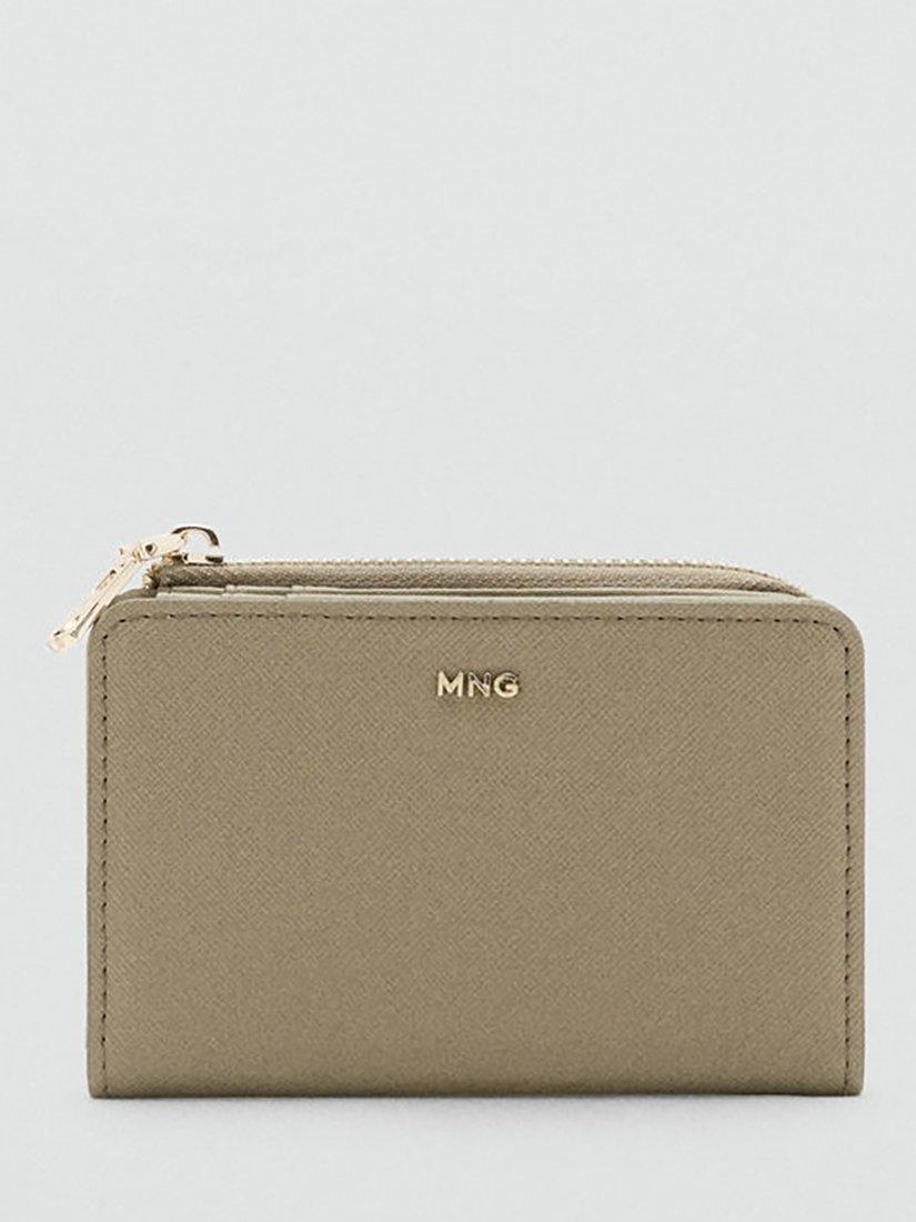 Product image 1 of 4, which shows Mango Martes Zipped Purse, Khaki