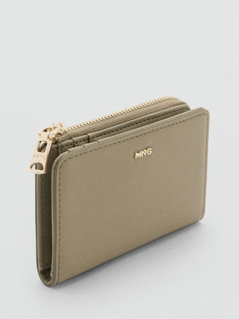 Product image 2 of 4, which shows Mango Martes Zipped Purse, Khaki
