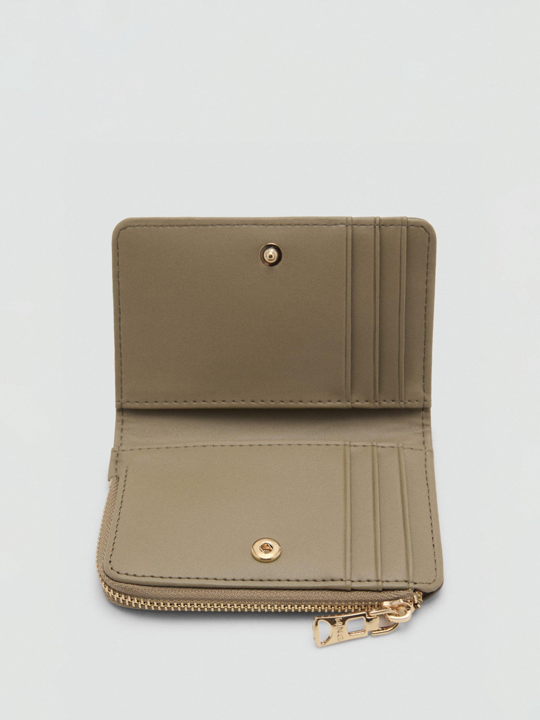 Product image 3 of 4, which shows Mango Martes Zipped Purse, Khaki